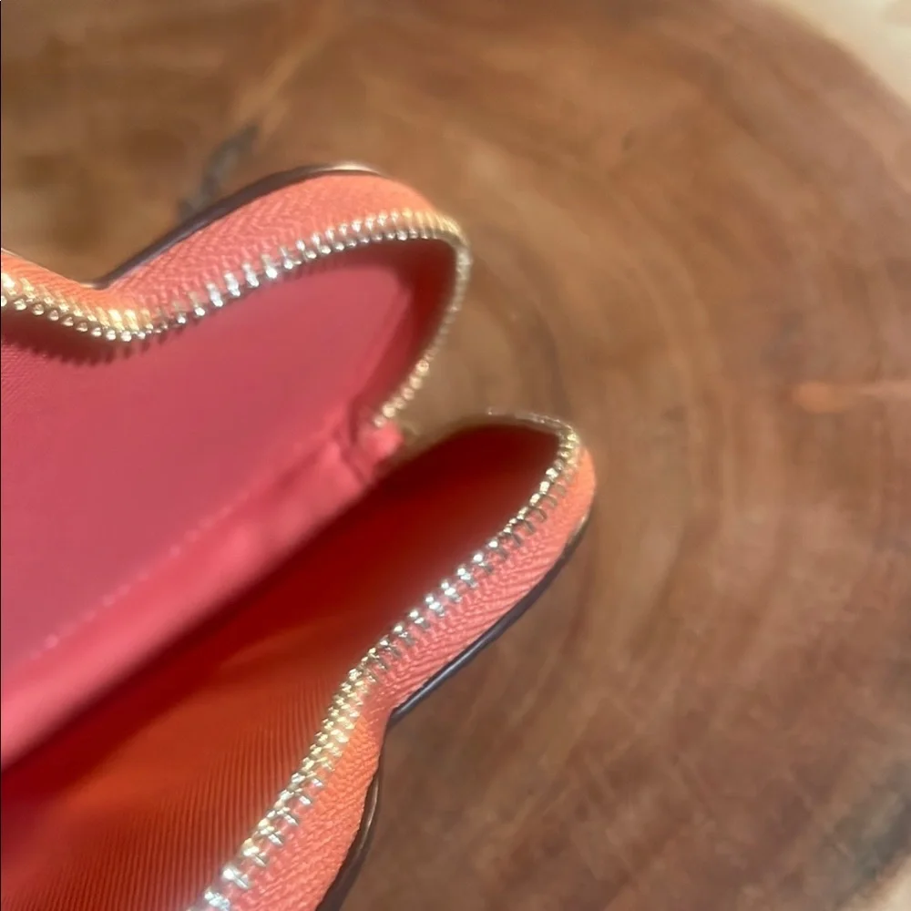 Coach Coral Heart Coin Purse with Metal Studs - Picture 7 of 8
